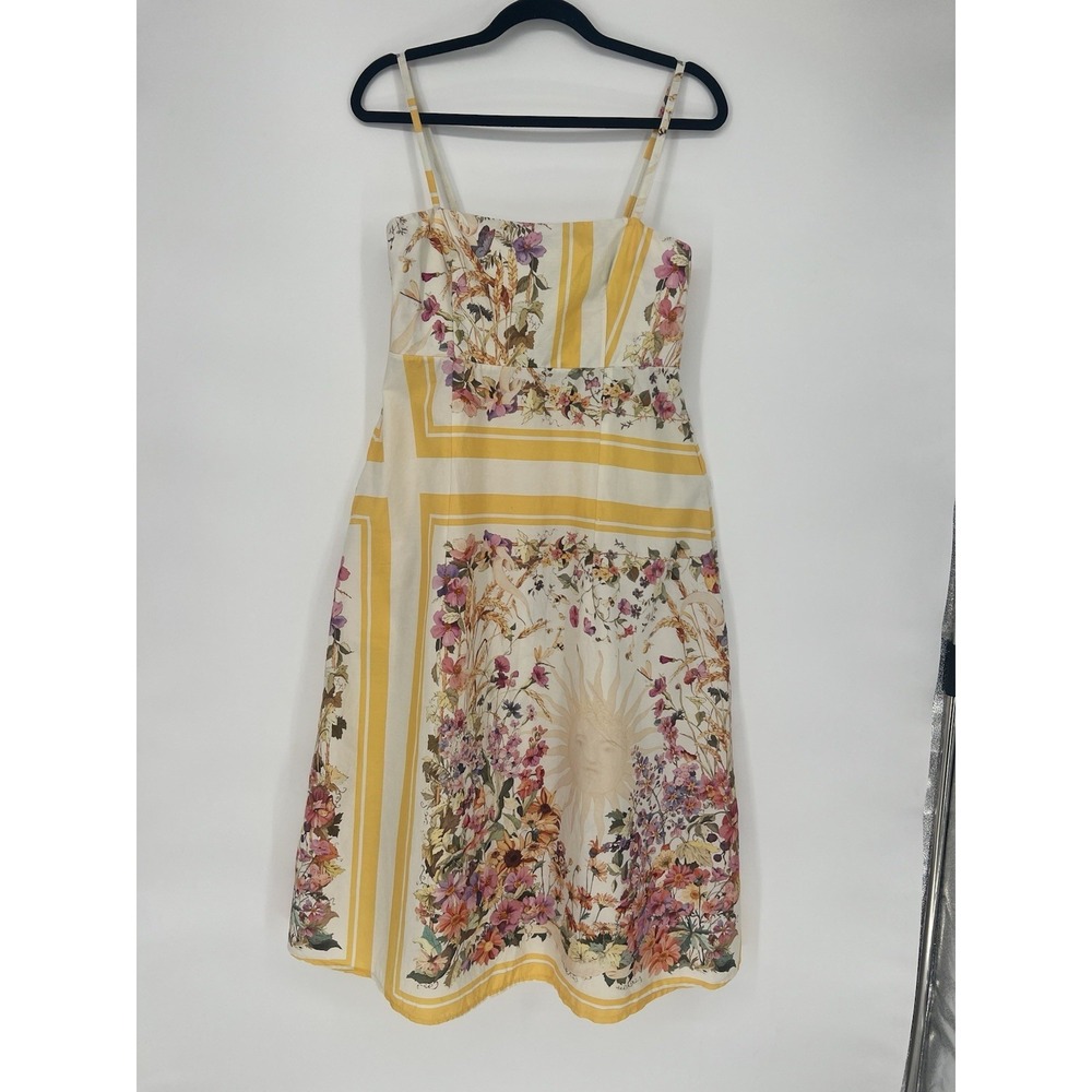 Bellambia Made In Italy Sleeveless Striped Floral Midi Dress Size‎ L
